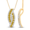 Thumbnail Image 1 of Kallati Yellow & White Diamond Pendant Necklace 1 ct tw Round 14K Yellow Gold 18"