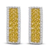 Thumbnail Image 0 of Kallati Yellow & White Diamond Hoop Earrings 1-3/8 ct tw Round 14K Yellow Gold