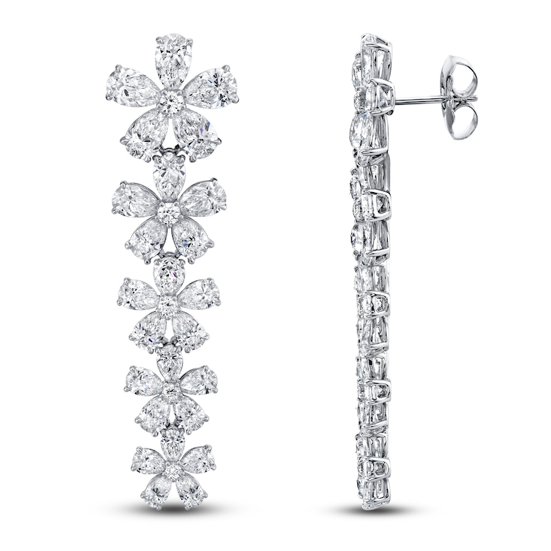 Main Image 1 of Jared Atelier X Shy Diamond Flower Earrings 14-3/4 ct tw Pear/Round 18K White Gold