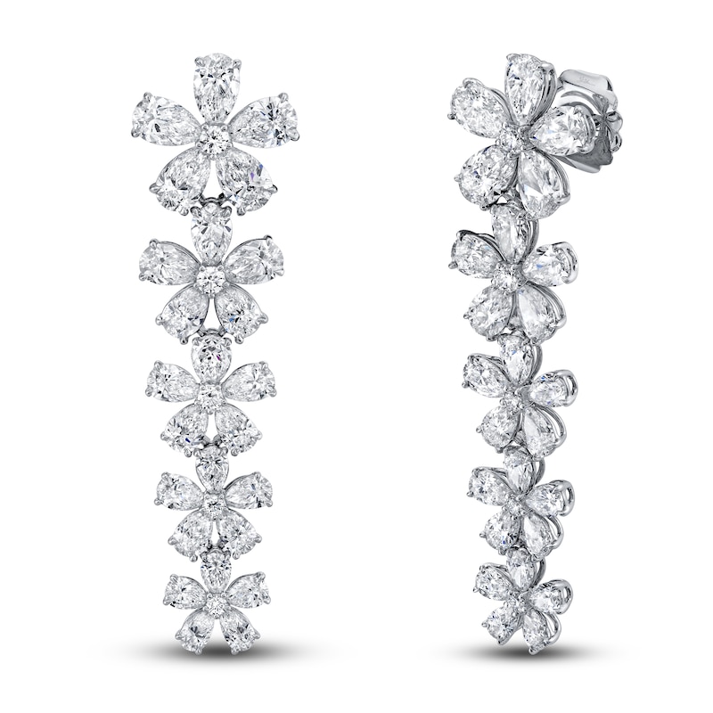 Main Image 2 of Jared Atelier X Shy Diamond Flower Earrings 14-3/4 ct tw Pear/Round 18K White Gold