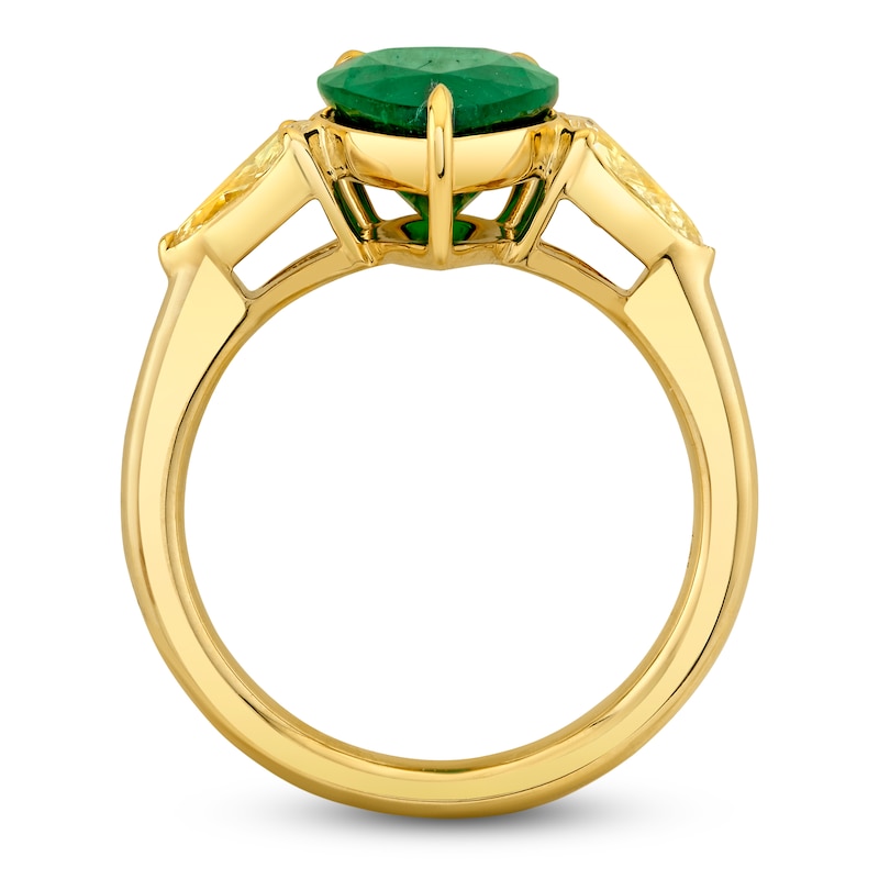 Jared Atelier X Shy Pear-Shaped Natural Emerald & Yellow Diamond Ring 7 ...