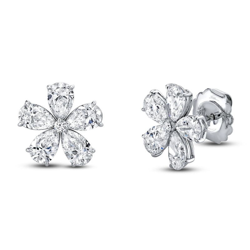 Main Image 2 of Jared Atelier X Shy Pear & Round-Cut Diamond Flower Earrings 5 ct tw 18K White Gold