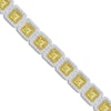 Thumbnail Image 2 of Kallati Princess-Cut Yellow & White Diamond Cushion Link Tennis Bracelet 8-7/8 ct tw 14K White Gold 7&quot;