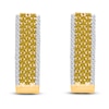 Thumbnail Image 1 of Kallati Yellow & White Diamond Multi-Row Hoop Earrings 1 ct tw Round 14K Yellow Gold