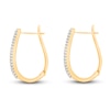 Thumbnail Image 2 of Kallati Yellow & White Diamond Multi-Row Hoop Earrings 1 ct tw Round 14K Yellow Gold