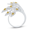 Thumbnail Image 1 of Kallati Yellow & White Diamond Feather Ring 1-1/3 ct tw 14K White Gold