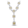 Thumbnail Image 1 of Kallati Natural Yellow & White Diamond Drop Necklace 15-1/6 ct tw 14K White Gold