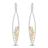 Thumbnail Image 1 of Kallati Natural Yellow & White Diamond Cluster Drop Earrings 2-1/5 ct tw 14K White Gold