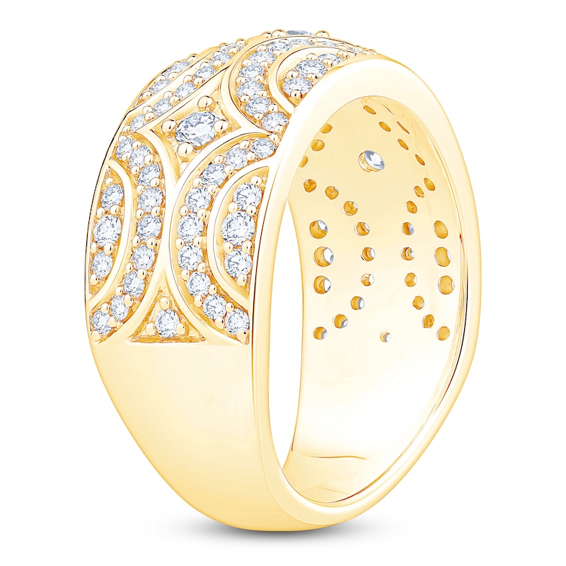 Brilliant Moments Diamond Pattern Anniversary Ring 3/4 ct tw 14K Yellow Gold