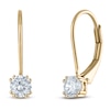 Thumbnail Image 1 of Certified Round-Cut Diamond Solitaire Drop Earrings 1/2 ct tw 14K Yellow Gold (I/I1)