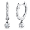 Thumbnail Image 1 of Shy Creation Diamond Dangle Hoop Earrings 1/8 ct tw 14K White Gold J-SC22008043