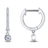 Thumbnail Image 2 of Shy Creation Diamond Dangle Hoop Earrings 1/8 ct tw 14K White Gold J-SC22008043