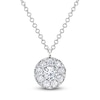 Thumbnail Image 1 of Shy Creation Diamond Halo Necklace 1/2 ct tw 14K White Gold 18&quot; J-SC22008043