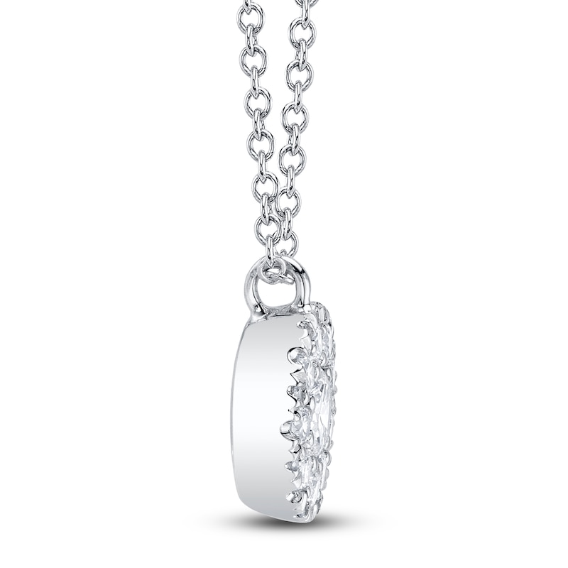 Main Image 2 of Shy Creation Diamond Halo Necklace 1/2 ct tw 14K White Gold 18&quot; J-SC22008043