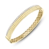 Thumbnail Image 1 of Shy Creation Diamond Ribbed Bangle Bracelet 1 ct tw 14K Yellow Gold J-SC22009145ZS