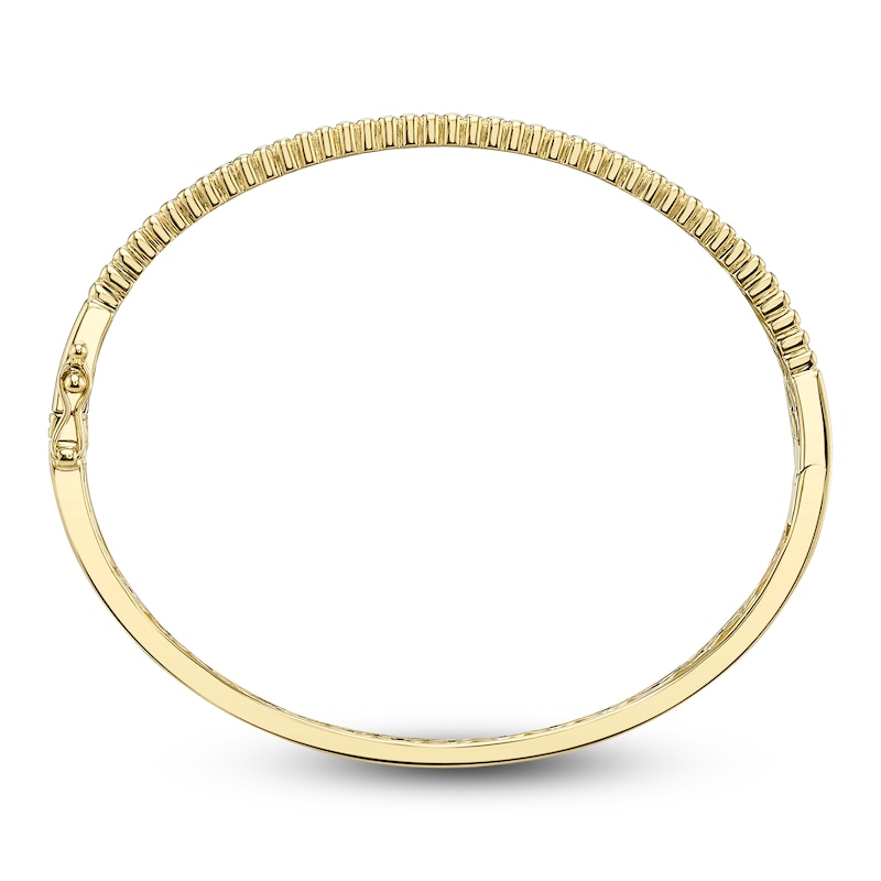 Main Image 2 of Shy Creation Diamond Ribbed Bangle Bracelet 1 ct tw 14K Yellow Gold J-SC22009145ZS