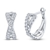 Thumbnail Image 1 of Shy Creation Diamond Crossover Hoop Earrings 1/3 ct tw 14K White Gold J-SC22007274