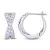 Thumbnail Image 2 of Shy Creation Diamond Crossover Hoop Earrings 1/3 ct tw 14K White Gold J-SC22007274