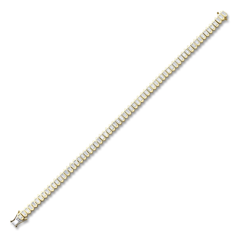 Main Image 2 of Shy Creation Baguette-Cut Diamond Hexagon Tennis Style Bracelet 2-7/8 ct tw 14K Yellow Gold 7&quot; J-SC22008689