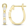 Thumbnail Image 1 of Shy Creation Baguette-Cut Bezel-Set Hoop Earrings 1/4 ct tw 14K Yellow Gold J-SC22008797H0.65