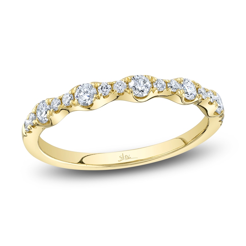 Main Image 1 of Shy Creation Diamond Scalloped Ring 1/3 ct tw 14K Yellow Gold J-SC22008803BDZ7