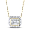 Thumbnail Image 1 of Shy Creation Baguette & Round-Cut Multi-Diamond Octagon Necklace 3/8 ct tw 14K Yellow Gold 18&quot; J-SC22009199RD