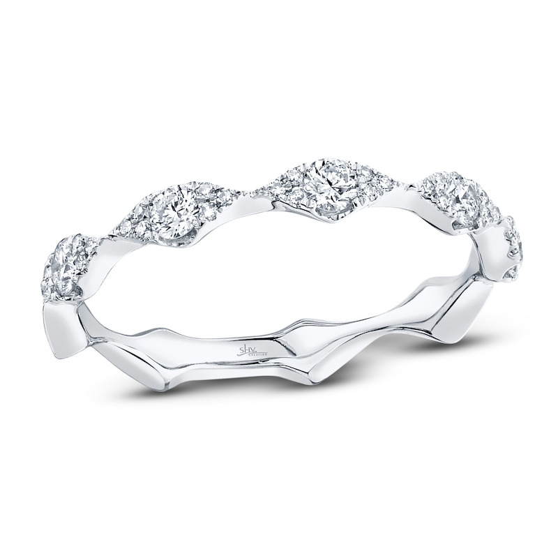 Main Image 1 of Shy Creation Diamond Scalloped Ring 1/3 ct tw 14K White Gold J-SC55005596Z7