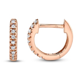 Shy Creation Diamond Accent Hoop Earrings 14K Rose Gold J-SC22004024V3