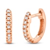 Thumbnail Image 1 of Shy Creation Diamond Accent Hoop Earrings 14K Rose Gold J-SC22004024V3