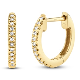 Shy Creation Diamond Hoop Earrings 1/20 ct tw 14K Yellow Gold J-SC22004026