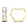 Thumbnail Image 1 of Shy Creation Baguette & Round-Cut Diamond Hoop Earrings 3/8 ct tw 14K Yellow Gold J-SC55007095