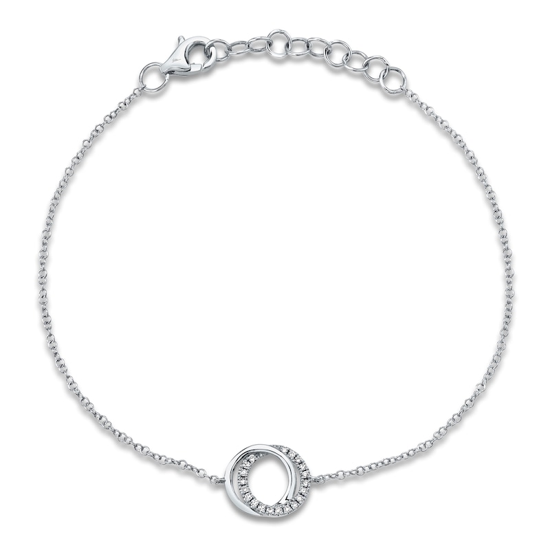 Main Image 1 of Shy Creation Linked Circle Bracelet 1/20 ct tw 14K White Gold 6&quot; J-SC55012774