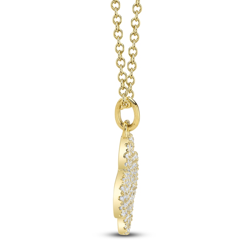 Main Image 2 of Shy Creation Diamond Micro Pavé Clover Necklace 1/5 ct tw 14K Yellow Gold 18&quot; J-SC55024074