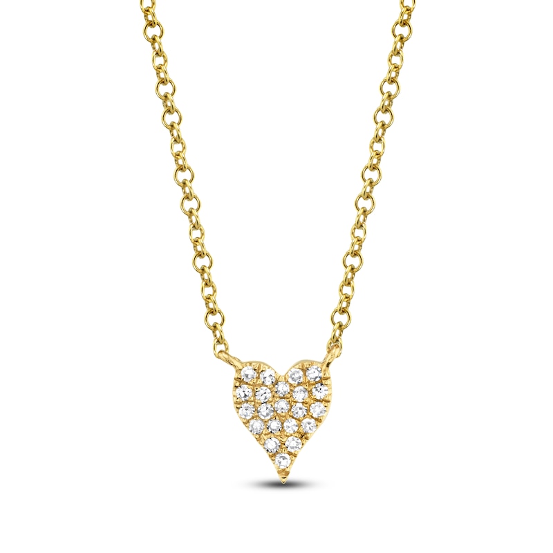 Main Image 1 of Shy Creation Diamond Heart Necklace 1/20 ct tw 14K Yellow Gold 18&quot; J-SC55006733