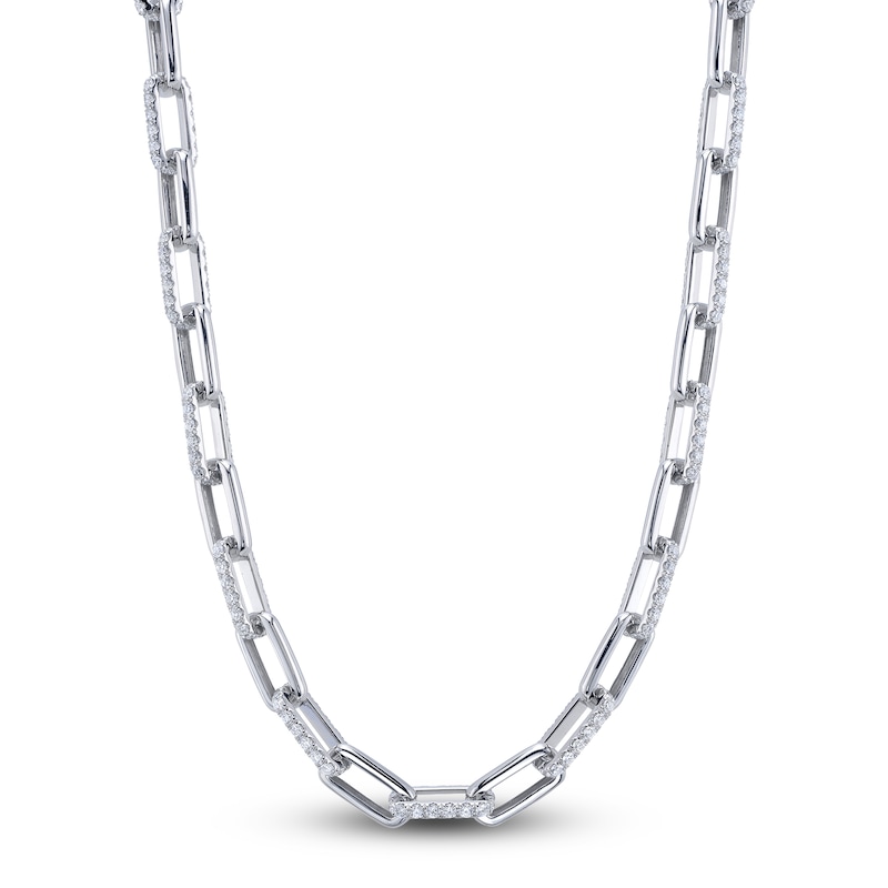 Main Image 2 of Shy Creation Diamond Link Necklace 12-1/3 ct tw 14K White Gold 18&quot; J-SC55021877Z18