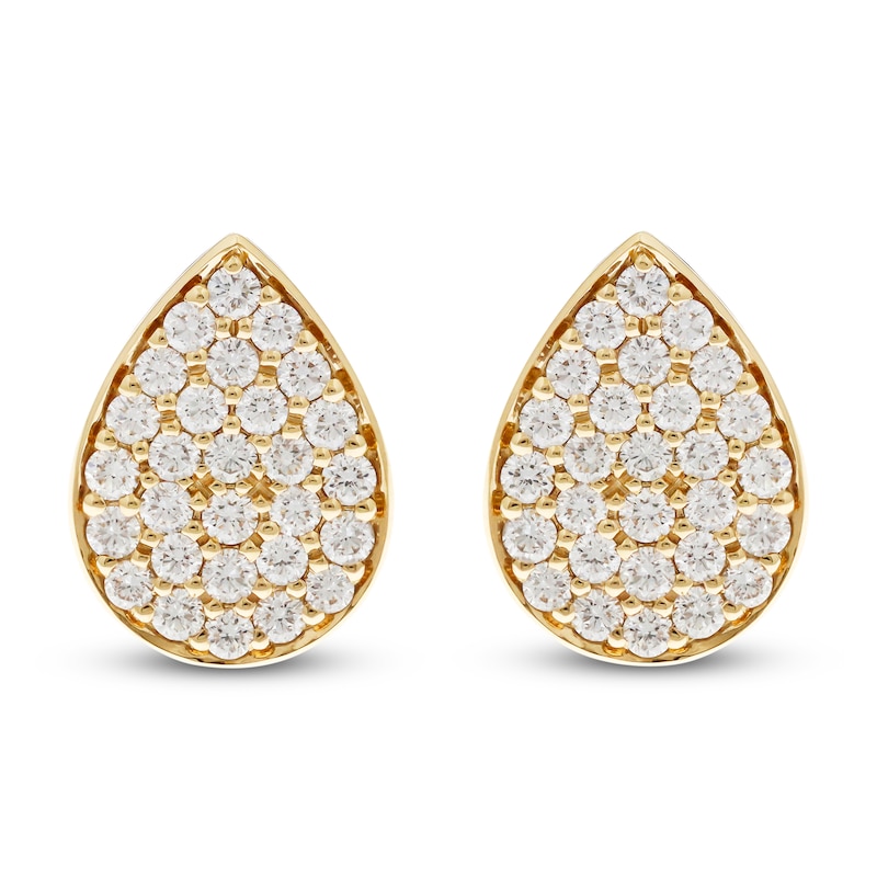 Crivelli Multi-Diamond Pear-Shaped Earrings 5/8 ct tw 18K Yellow Gold