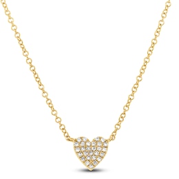 Shy Creation Diamond Heart Necklace 1/15 ct tw 14K Yellow Gold 18&quot; J-SC55002133