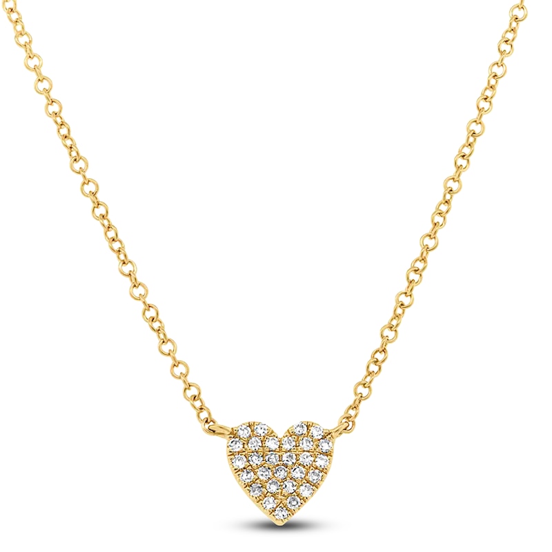 Main Image 1 of Shy Creation Diamond Heart Necklace 1/15 ct tw 14K Yellow Gold 18&quot; J-SC55002133