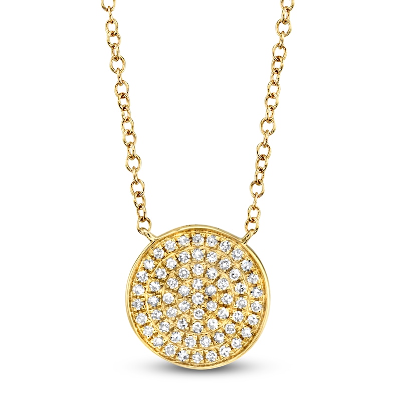 Main Image 1 of Shy Creation Diamond Circle Necklace 1/10 ct tw 14K Yellow Gold 18" J-SC55002399