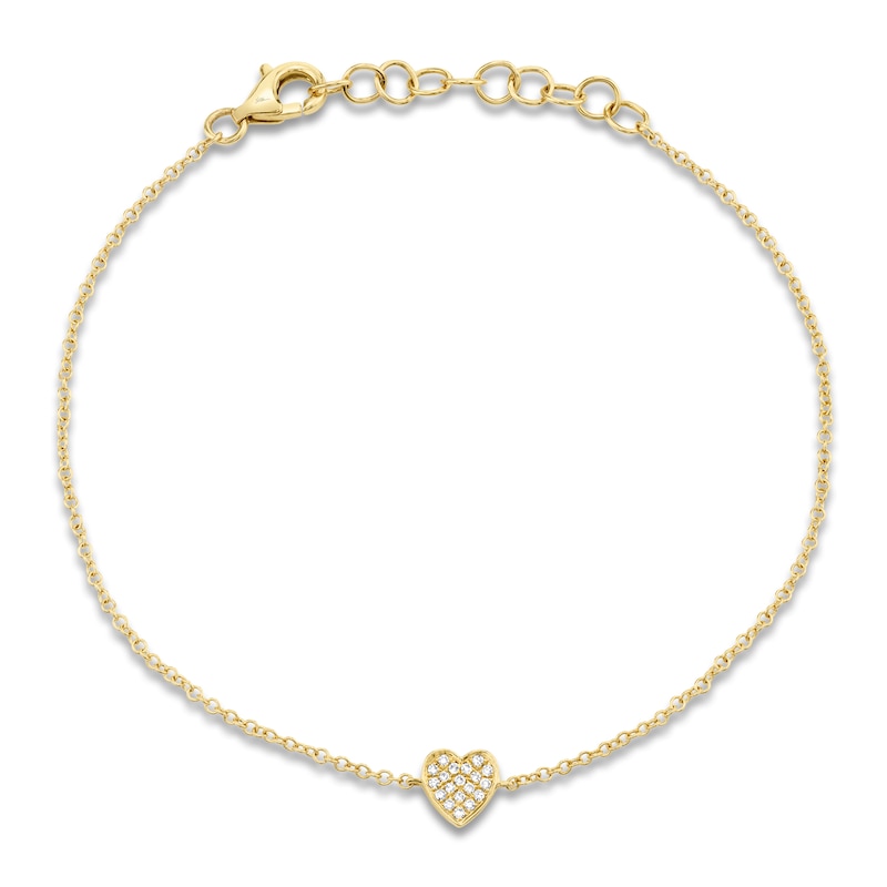 Main Image 1 of Shy Creation Diamond Accent Heart Bracelet 14K Yellow Gold 7&quot; J-SC55002977