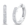 Thumbnail Image 1 of Shy Creation Diamond Huggie Hoop Earrings 1/10 ct tw 14K White Gold J-SC55004581V4