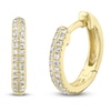 Thumbnail Image 1 of Shy Creation Diamond Huggie Hoop Earrings 1/10 ct tw 14K Yellow Gold J-SC55004582V4