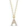 Thumbnail Image 1 of Shy Creation Diamond Accent Initial A Necklace 14K Yellow Gold 18&quot; J-SC55007904-A