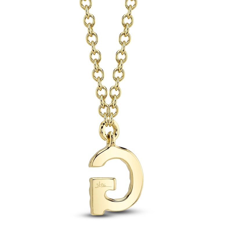 Main Image 3 of Shy Creation Diamond Initial G Necklace 1/20 ct tw 14K Yellow Gold 18&quot; J-SC55007904-G