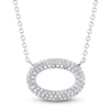 Thumbnail Image 1 of Shy Creation Diamond Sideways Oval Necklace 1/5 ct tw 14K White Gold 18&quot; J-SC55024586