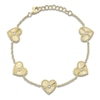 Thumbnail Image 0 of Shy Creation Diamond Beaded Heart Bracelet 1/10 ct tw 14K Yellow Gold 7" J-SC55025484