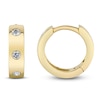 Thumbnail Image 1 of Shy Creation Diamond Three-Stone Huggie Hoop Earrings 1/10 ct tw 14K Yellow Gold