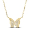 Thumbnail Image 1 of Shy Creation Diamond Textured Butterfly Necklace 1/20 ct tw 14K Yellow Gold 18&quot; J-SC55021952