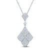 Thumbnail Image 1 of Brilliant Moments Diamond Shield Drop Necklace 3/8 ct tw 14K White Gold 18&quot;