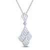 Thumbnail Image 4 of Brilliant Moments Diamond Shield Drop Necklace 3/8 ct tw 14K White Gold 18&quot;